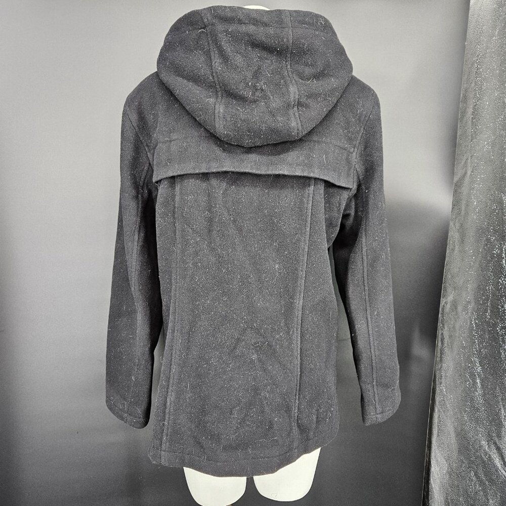 FS Limited Jacket Womens Large Black Wool Hooded Full Zip Lined Pockets Winter - Picture 7 of 16